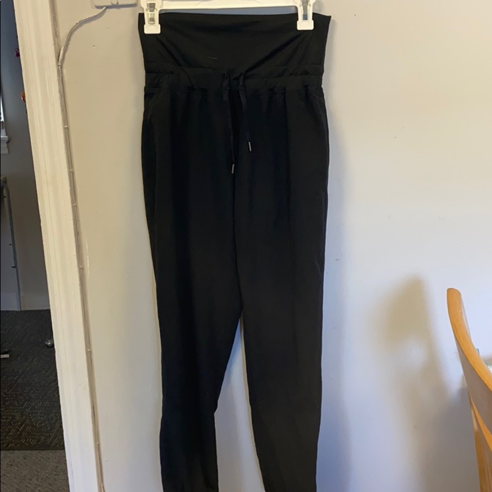 Black baggy athletic pants.